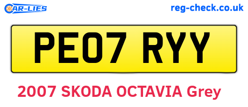 PE07RYY are the vehicle registration plates.
