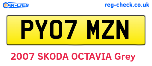 PY07MZN are the vehicle registration plates.
