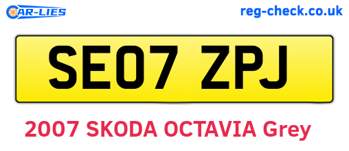 SE07ZPJ are the vehicle registration plates.