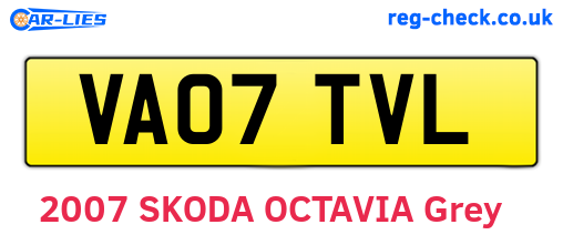 VA07TVL are the vehicle registration plates.