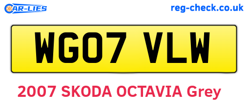 WG07VLW are the vehicle registration plates.