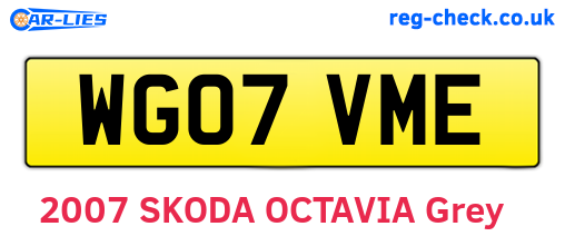 WG07VME are the vehicle registration plates.
