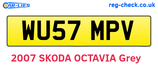 WU57MPV are the vehicle registration plates.