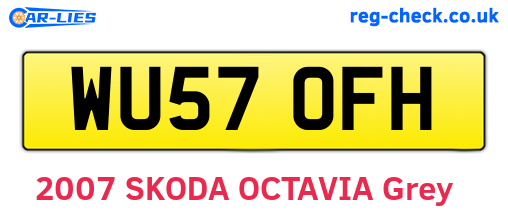 WU57OFH are the vehicle registration plates.