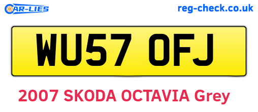WU57OFJ are the vehicle registration plates.