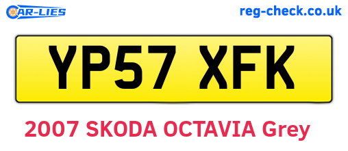 YP57XFK are the vehicle registration plates.