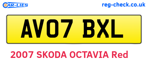 AV07BXL are the vehicle registration plates.