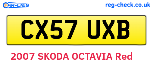 CX57UXB are the vehicle registration plates.
