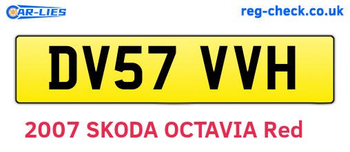DV57VVH are the vehicle registration plates.