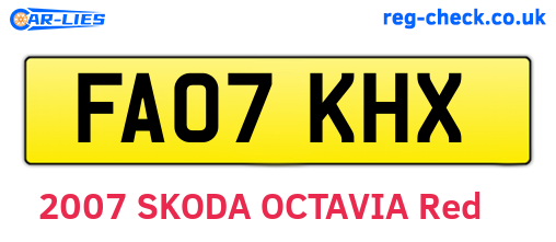 FA07KHX are the vehicle registration plates.