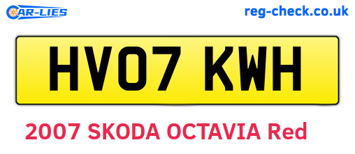HV07KWH are the vehicle registration plates.