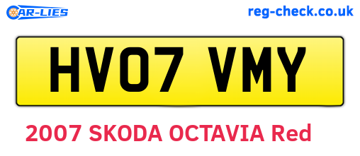 HV07VMY are the vehicle registration plates.
