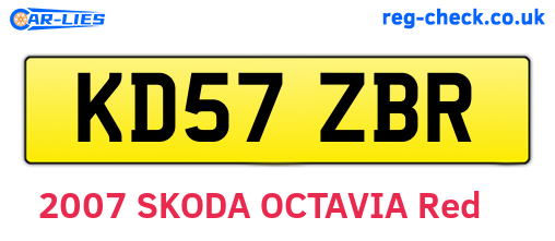 KD57ZBR are the vehicle registration plates.
