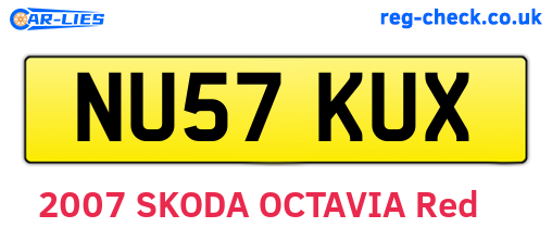 NU57KUX are the vehicle registration plates.