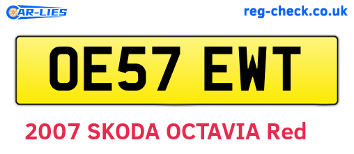 OE57EWT are the vehicle registration plates.
