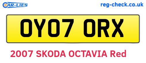 OY07ORX are the vehicle registration plates.