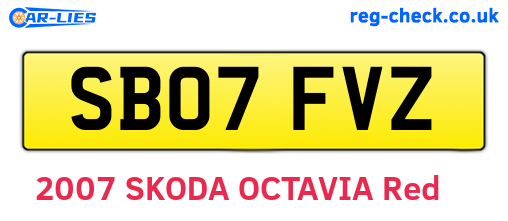 SB07FVZ are the vehicle registration plates.