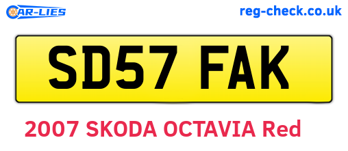 SD57FAK are the vehicle registration plates.