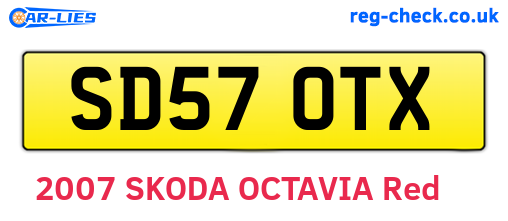 SD57OTX are the vehicle registration plates.