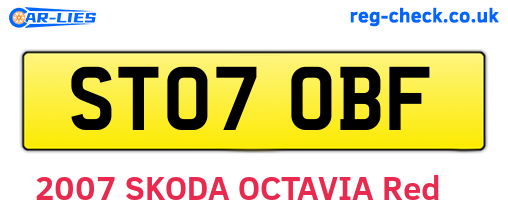 ST07OBF are the vehicle registration plates.