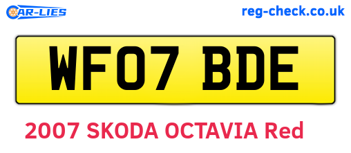 WF07BDE are the vehicle registration plates.