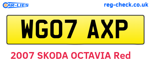 WG07AXP are the vehicle registration plates.
