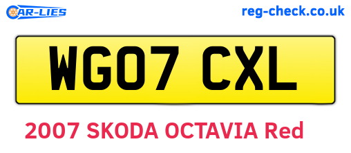WG07CXL are the vehicle registration plates.