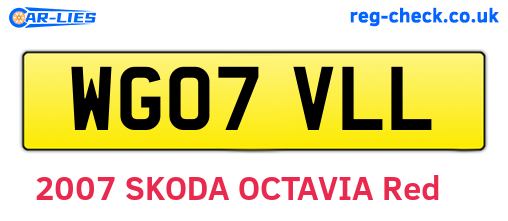 WG07VLL are the vehicle registration plates.