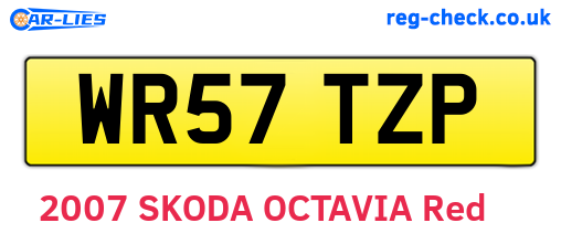WR57TZP are the vehicle registration plates.