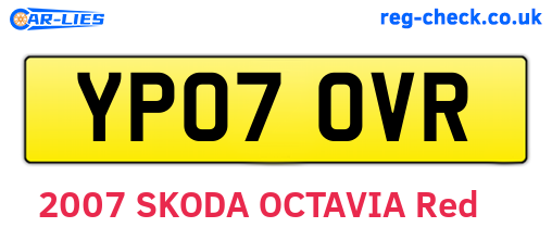 YP07OVR are the vehicle registration plates.