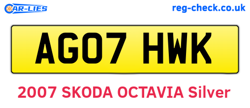 AG07HWK are the vehicle registration plates.