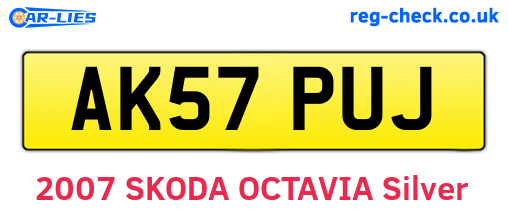 AK57PUJ are the vehicle registration plates.