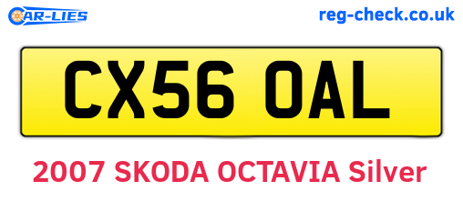 CX56OAL are the vehicle registration plates.