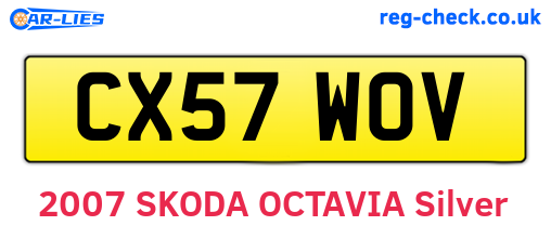 CX57WOV are the vehicle registration plates.