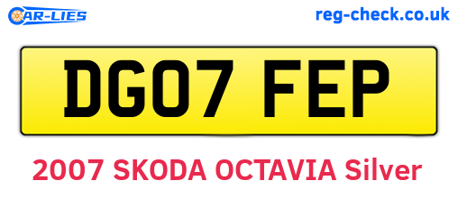 DG07FEP are the vehicle registration plates.