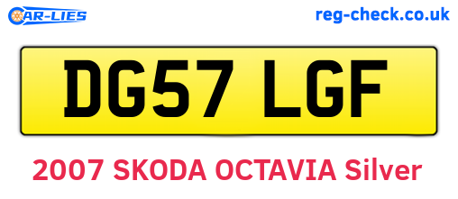 DG57LGF are the vehicle registration plates.