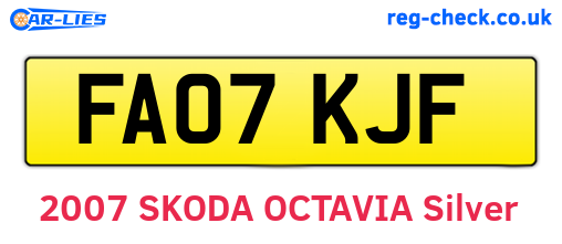 FA07KJF are the vehicle registration plates.