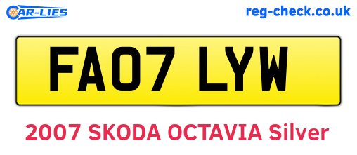 FA07LYW are the vehicle registration plates.