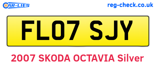 FL07SJY are the vehicle registration plates.