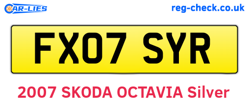FX07SYR are the vehicle registration plates.