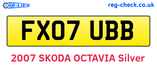 FX07UBB are the vehicle registration plates.