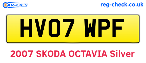 HV07WPF are the vehicle registration plates.