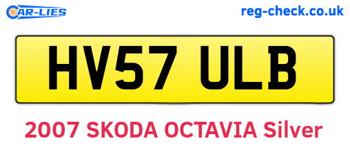 HV57ULB are the vehicle registration plates.