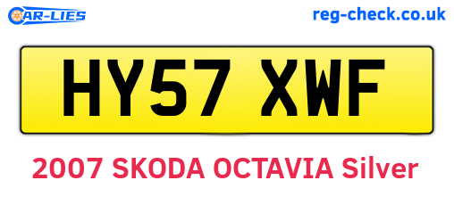 HY57XWF are the vehicle registration plates.