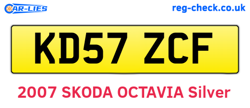 KD57ZCF are the vehicle registration plates.