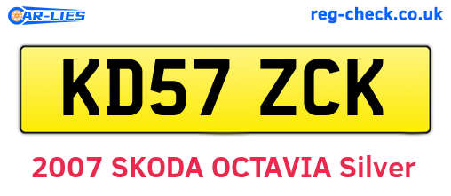 KD57ZCK are the vehicle registration plates.