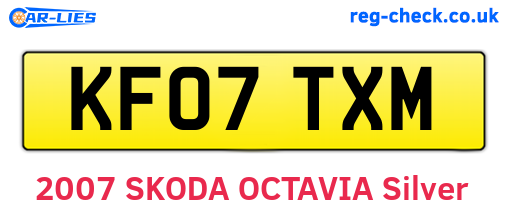 KF07TXM are the vehicle registration plates.