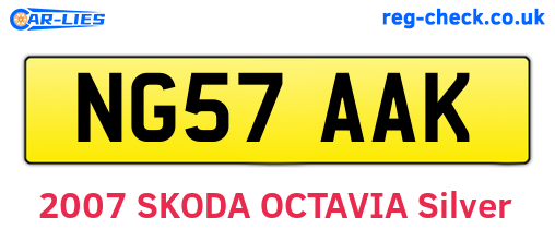 NG57AAK are the vehicle registration plates.