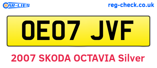 OE07JVF are the vehicle registration plates.