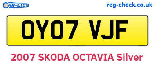 OY07VJF are the vehicle registration plates.
